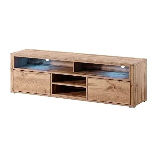 Produktbild: Selsey LAKSA - TV-Lowboard Wotan Eiche mit LED 137 cm