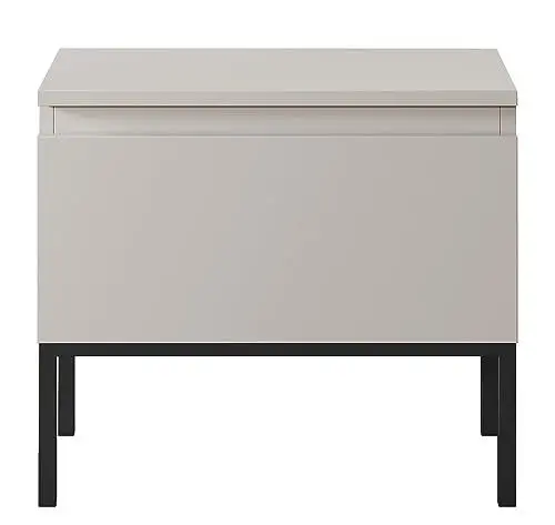 Produktbild: Selsey Nachttisch Beistellschrank Beistelltisch Nachtschrank Mit Schublade Beige Schwarze Beine Bemmi