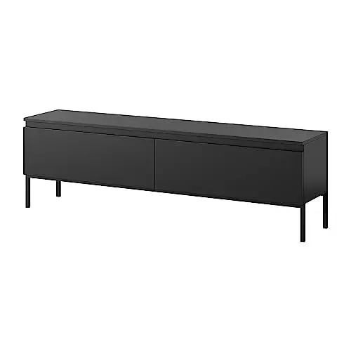 Produktbild: Selsey TV Schrank Board Sideboard Fernsehtisch Fernsehschrank Mit Schränken 150 cm Schwarze Beine Schwarz Bemmi
