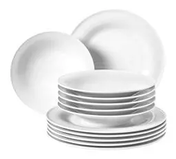 Produktbild: SELTMANN WEIDEN Tafelservice 12-teilig BT - Beat - Form: Rund mit Rillenrelief - moderner Stil - Weiß