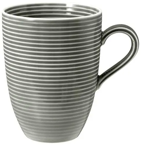 Produktbild: Seltmann 001.753844 Beat Porzellan Becher mit Henkel, Rund, Grau, 0.35L, 11.0cm Durchmesser, 10.8cm Höhe, 6 Stück