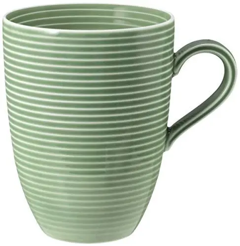 Produktbild: Seltmann 001.753845 Beat Porzellan Becher mit Henkel, Rund, Grün, 0.35L, 11.0cm Durchmesser, 10.8cm Höhe, 6 Stück
