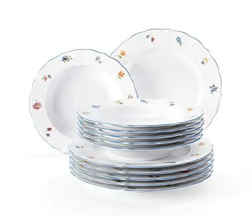 Produktbild: Seltmann Weiden 001.717236 Tafelservice 12-teilig Sonate Nostalgie, 32.3 x 32.3 x 23.5 cm, Weiß