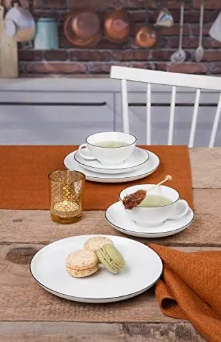 Produktbild: Seltmann Weiden 001.741754 Lido Black Line Teeservice 18-teilig, Porzellan, 140 milliliters, Schwarz