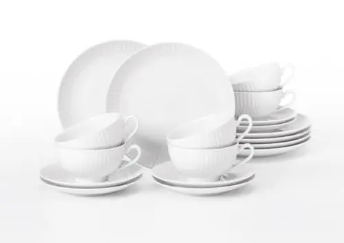 Produktbild: Seltmann Weiden 4052212139920 Teeservice 18-teilig, Teeobertasse, Kombi-Untertasse, 6X Brotteller, Porzellan