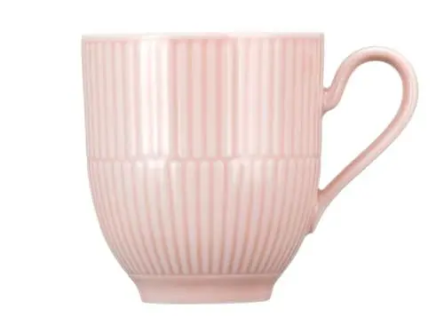 Produktbild: Seltmann Weiden Amina Rosé Becher mit Henkel, 360 ml, Kaffeebecher mit dezentem Relief-Muster, Spülmaschinen- und Mikrowellenfest, Porzellan, Rosa