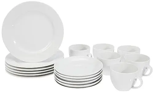 Produktbild: Seltmann Weiden Kaffeeservice 18-teilig | Rondo Liane uni, 6 Personen, Weiß