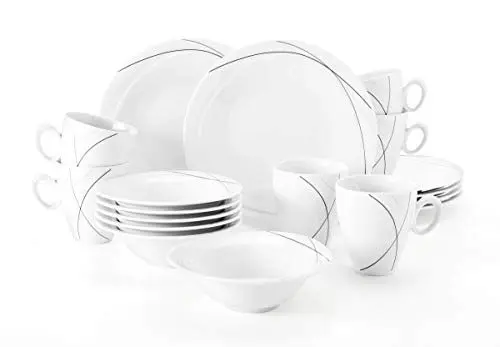 Produktbild: Seltmann Weiden Trio Highline Frühstück-Set 18 tlg., 6 Personen, Grau / Schwarz