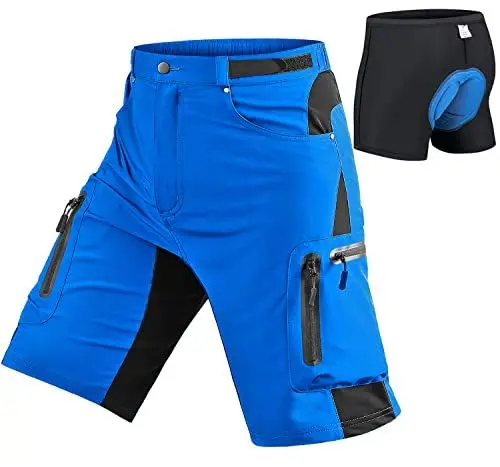 Produktbild: Seltrue MTB Hose Herren Radhose, Schnelltrocknende MTB Shorts mit 4D Sitzpolster, Mountainbike Hose Herren Fahrradhose, Elastische Radlerhose Outdoor Bike Shorts mit Verstellbaren Klettverschlüssen