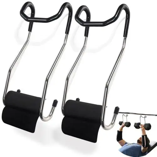 Produktbild: SEMEDOYO Dumbbell-Spotter-Haken für die Langhantel: Für Schulter- und Brustbankdrücken, das Aufhängen von Kurzhanteln an Langhanteln, Sicherheitsaufhängung zur Verbesserung der Kraftleistung.