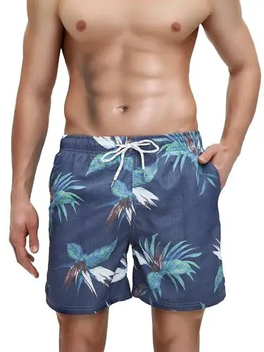 Produktbild: SEMPERFUN Badehose Herren Schnelltrocknend, Boardshorts für Jungen, Badeshorts Lang Mit Mash-Innenfutter und Taschen, Swimming Shorts Men