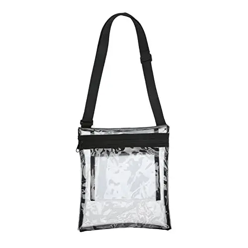 Produktbild: Sempoda Transparente Umhängetasche, TPU-Umhängetasche mit Verstellbarem Schultergurt und Innentasche, Wasserabweisende Transparente Umhängetasche für Konzerte, Sportfestivals(Schwarz)