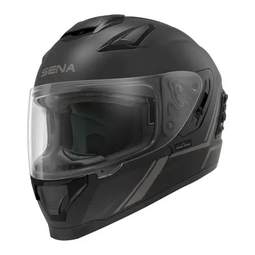 Produktbild: Sena Stryker Bluetooth Integralhelm mit Sound by Harman Kardon und integriertem Mesh Intercom-System / Sonnenblende / MP3 / Sprachwahl (Schwarz, M)