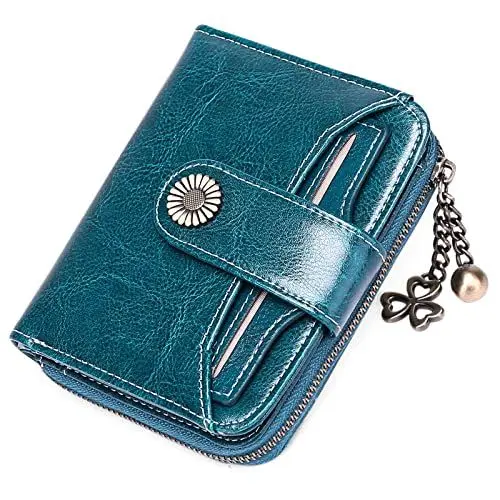 Produktbild: SENDEFN Geldbörse Damen Klein,Geldbeutel Frauen Echtes Leder,mit Münzfach Kleines Zipper Brieftasche Kartenhalter mit RFID Blocker