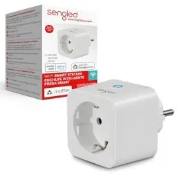 Produktbild: Sengled Smart Plug, für Matter geeignet, funktioniert mit Alexa, sofortige Kopplung, unterstützt bis zu 2300 W, Matter-kompatible Plattform erforderlich, 2,4 GHz, WLAN, 1er-Pack