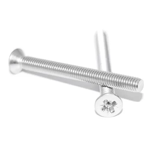 Produktbild: Senkschrauben M5X80 4 Stück Edelstahl A2 / V2A rostfrei mit Pozi Kreuzschlitz DIN 965 / ISO 7046, Maschinenschraube