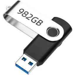 Produktbild: senmanber USB Stick, Schlankes Metallgehäuse USB-Flash-Laufwerk, USB 3.0 High Speed Speicherstick, Große Kapazität Flash Drive für Datenspeicherung und Backup, PC, Laptop, Silber/Schwarz