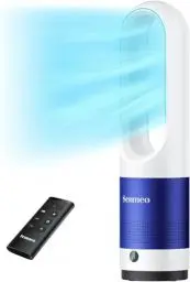 Produktbild: Senmeo Rotorloser Ventilator, Turmventilator sehr Leise, 8 Geschwindigkeiten, 90° Oszillation, 9 Hours Timer, LED-Anzeige, Leicht zu Reinigen, Ventilator Rotorlos mit Fernbedienung für Zuhause, Büro