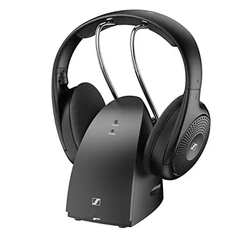 Produktbild: Sennheiser RS 120-W Wireless On-Ear-Kopfhörer für kristallklaren Fernsehton - leichtes Design, 3 Klangmodi, 60 m Signalreichweite, inkl. Kombi-Sender/Ladegerät - Schwarz