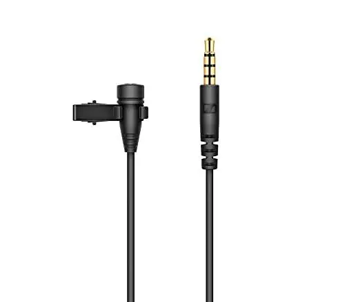 Produktbild: Sennheiser XS Lav Mobiles Omnidirektionales Clip-On Lavalier-Mikrofon | mit 3,5mm TRRS-Anschluss & 2m Kabel | für die Aufnahme von Interviews, Vlogs & Podcasts | Schwarz (509260)