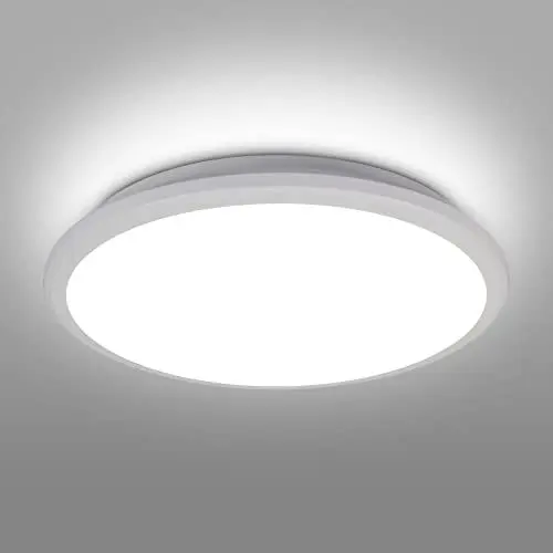 Produktbild: SENQIU Deckenlampe LED Rund, Deckenleuchte Flach LED 36W Kaltweiss 6500K, IP54 Wasserdichte Badezimmer Lampe, Deckenbeleuchtung LED Weiß Modern für Küche Wohnzimmer Schlafzimmer Flur Ø30CM