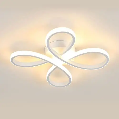 Produktbild: SENQIU LED Deckenleuchte Modern, 30W 3500K Led Deckenlampe Warmweißes Licht, Led Deckenbeleuchtung 4 Head Flower Design,Deckenleuchte Weiß Acryl für Wohnzimmer, Schlafzimmer Küche, Esszimmer