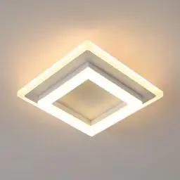 Produktbild: SENQIU Moderne Deckenleuchte Led, Quadratisch Design Deckenlampe aus Acryl, Deckenbeleuchtung Weiß 24W für Schlafzimmer, Wohnzimmer, Küche, Badezimmer, Warmweiß 3000K