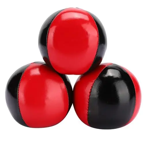 Produktbild: XIASABA Feines Umwelt-Jonglierset mit kolloidalen Partikeln 20,0 × 7,0 × 7,0 3-teiliges rotes PU-Leder High-End tragbarer Jonglierball mit feinen kolloidalen Partikeln