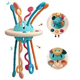 Produktbild: Sensorisches Baby Spielzeug 12–18 Monate, UFO Silikon Zugschnur Spielzeug für Babys in Lebensmittelqualität, Montessori Spielzeug für 1 Jahr, Feinmotorik Aktivitäts Spielzeug