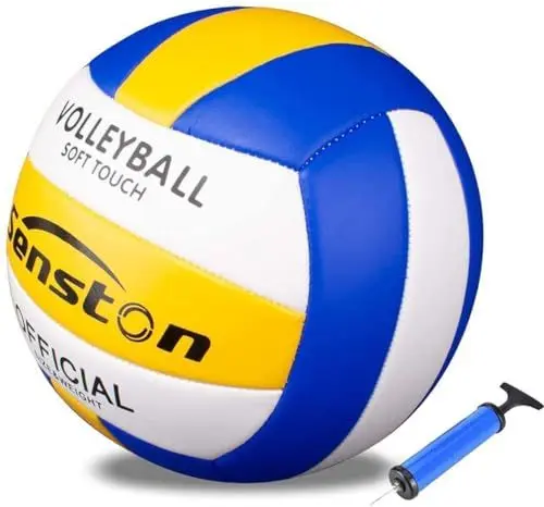 Produktbild: Senston Volleyball Soft Touch Offizielle Größe 5, Wasserfest Volleyball Ball mit Pumpe, Outdoor Beachvolleyball für Beach, Pool und Strand