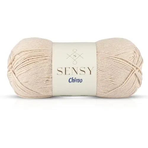 Produktbild: Sensy Chino Weiches Baumwollgarn für Babys und Amigurumi, 3,5 Unzen, 360 Yards, Stärke 2 Fein (Latte)