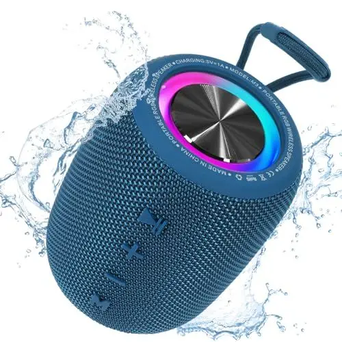 Produktbild: SENXINGYAN 20W Bluetooth Lautsprecher – Tragbare Musikbox mit 360° Stereo-Sound, LED-Lichtshow, IPX6 Wasserdicht, 16 Stunden Spielzeit, FM Radio/AUX/TF Unterstützung