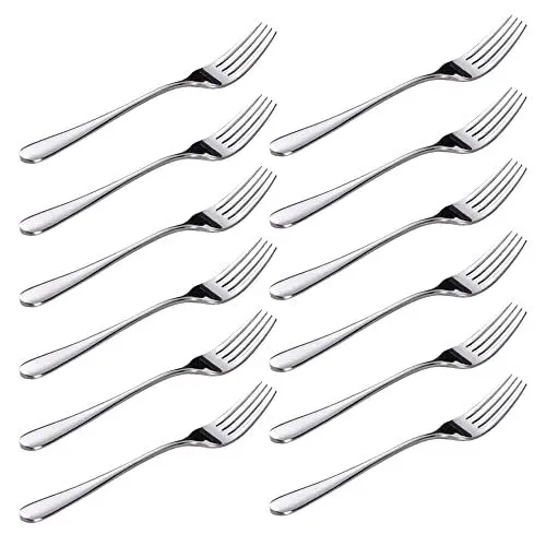 Produktbild: SENZEAL Dessertgabeln 12 Stück Kuchengabel 14cm Edelstahl Kleine Gabeln für Zuhause Restaurant Party Cafe Spülmaschinenfest