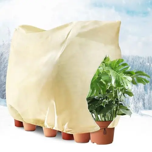 Produktbild: seOSTO Winterschutz für Pflanzen, Winterabdeckung Pflanzen 250 x 360 cm, Pflanzenschutz Winter mit Reißverschluss, pflanzenschutzhaube, Winterschutz für Kübelpflanzen Vlies Reißfest