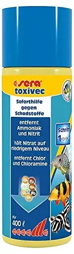 Produktbild: sera toxivec 100 ml | Erste Hilfe im Aquarium | Soforthilfe gegen Schadstoffe | Entfernt sofort fischtoxisches Ammoniak & Nitrit | Vermindert Algenwachstum | Entfernt Chlor & Chloramine