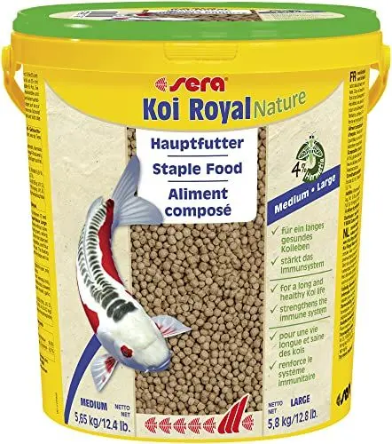 Produktbild: sera Koi Royal Nature Large 21 L (5,8kg) | Hauptfutter für Koi ab 25 cm | ohne Farb-& Konservierungsstoffe | mit Omega-Fettsäuren & Mannan-Oligosaccharide | optimale Verdauung & Teichwasser schonend