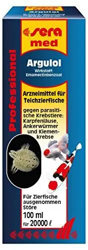 Produktbild: sera 43081 med Professional Argulol 100ml für 20.000 Liter - Arzneimittel für Teichfische gegen parasitische Krebstiere, wie Karpfenläuse, Ankerwürmer und Kiemenkrebse