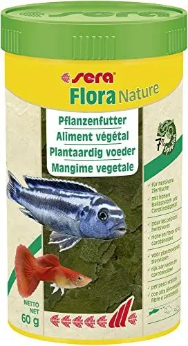 Produktbild: sera Flora Flakes 250 ml (60 g) | Pflanzenreiches Futter für Zierfische | Flockenfutter fürs Aquarium | Pflanzenfutter aus Flocken mit ballaststoffreichen Inhaltsstoffen | Hohe Futterverwertbarkeit
