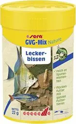 Produktbild: sera GVG-Mix Nature 100 ml der Leckerbissen aus Flocken & Futtertieren für eine abwechslungsreiche Ernährung, Flockenfutter fürs Aquarium, Fischfutter mit hoher Verwertbarkeit, somit weniger Algen