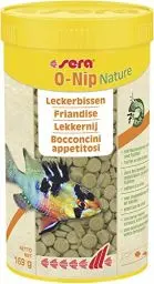 Produktbild: sera O-Nip Nature 265 Tabs 8.45 oz | Complete Feed for all Ornamental Fish | Adhesive Tablets Stick to the Aquarium Glass | High Protein | No Dyes & Preservatives | With Bloodworms, Krill & Tubifex