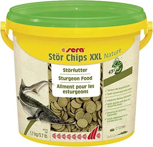 Produktbild: sera Stör Chips Nature XXL 3,8 Ltr. (1,7 kg) - Das natürliche Hauptfutter für größere Störe