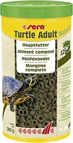 Produktbild: sera Turtle Adult Nature 1000ml - Futter für Landschildkröten und adulte Wasserschildkröten - aus nachhaltig produzierten Wasserlinsen, ohne Farb- & Konservierungsstoffe