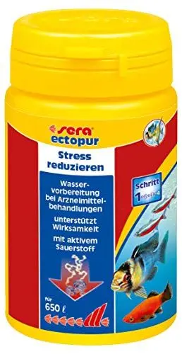 Produktbild: sera ectopur 100 ml (130 g) - Erleichterung bei Krankheit und Stress, mit reinigendem Sauerstoff, erleichtert die Atmung der Fische, mindert Stress, unterstützt die Arzneimittelwirkung