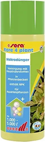 Produktbild: sera flore 4 plant 250 ml - Makrodünger mit Hauptnährstoffen Systempflege Mit NPK zur Hauptversorgung Für Aquarienpflanzen, Dünger für Wasserpflanzen