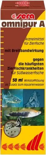 Produktbild: sera omnipur S 50 ml - Arzneimittel für Fische gegen die häufigsten Zierfischkrankheiten im Süßwasser, Medizin fürs Aquarium