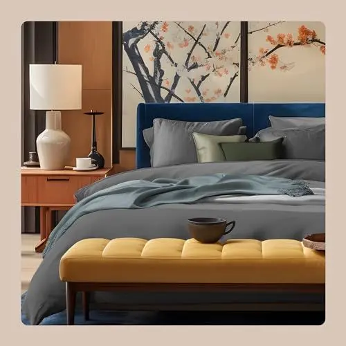 Produktbild: Seralino Luxus Bettwäsche Set 135x200 cm - Mako Satin Baumwolle, Reißverschluss, Oeko-Tex Zertifiziert - Himmlisch Weich, 1x Bettbezug + 1x Kissenbezug 80x80 cm - Anthrazit Grau