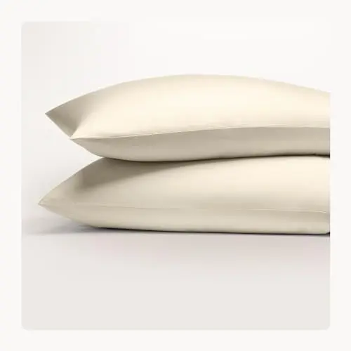 Produktbild: Seralino Kissenbezug 40x80 Creme (2er Set) 100% Bio Baumwolle Oeko-Tex Zertifiziert, atmungsaktive weich Kissenbezüge 40x80, auch als Dekokissen Sofakissen, Kopfkissenbezug 40x80 mit Reißverschluß