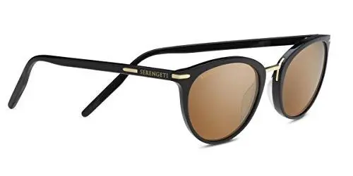 Produktbild: Serengeti Mädchen Elyna Sonnenbrille, Shiny Black/Mineral Polarized Drivers Gold, M-L