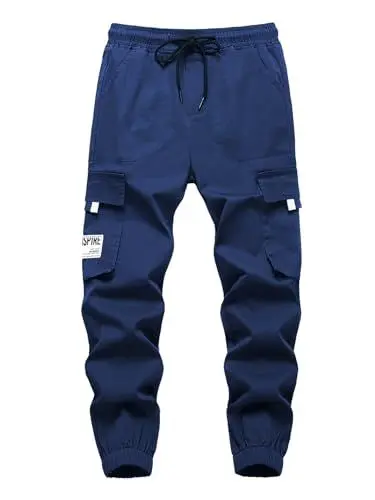 Produktbild: SERENYOU Kinder Cargo Hose Jungen Cargohose Jugendliche Freizeithose Jungs Jogginghose mit Elastischem Bund Marine 152-158/Größe 160