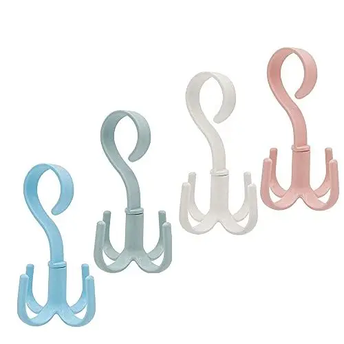 Produktbild: Sertay Kleidung Krawatten Tasche Halter, 4 Stück Schal Bügel, Drehhaken Bügel, Drehbar, für Hang Gürtel, Schals, Rucksäcke, Hüte, Handtaschen, Krawatten, Schuhe(5.9 * 2.8 * 2.0in)